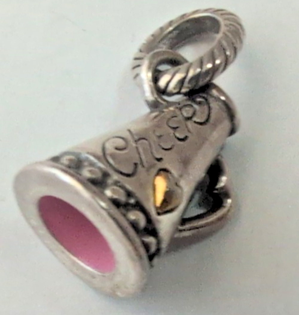 Brighton Cheer Team Cheerleader Pink Heart Charm